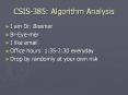 CSIS-385: Algorithm Analysis PowerPoint PPT Presentation