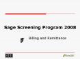Sage Screening Program 2008 PowerPoint PPT Presentation