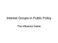Interest Groups in Public Policy PowerPoint PPT Presentation