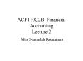 ACF110C2B: Financial Accounting Lecture 2 PowerPoint PPT Presentation