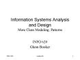 Information Systems Analysis and Design More Class Modeling Patterns PowerPoint PPT Presentation