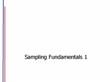 Sampling Fundamentals 1