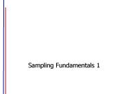Sampling Fundamentals 1