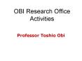 OBI Research Office Activities PowerPoint PPT Presentation