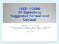 IEEE- P2600 PP Guidelines Suggested Format and Content PowerPoint PPT Presentation