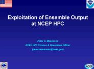 Exploitation of Ensemble Output at NCEP HPC