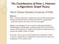 The Contributions of Peter L. Hammer to Algorithmic Graph Theory PowerPoint PPT Presentation
