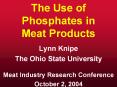 The Use of Phosphates in Meat Products PowerPoint PPT Presentation