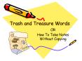 Trash and Treasure Words PowerPoint PPT Presentation