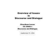 Overview of Issues in Discourse and Dialogue