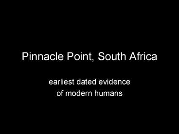 Pinnacle Point, South Africa