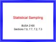 Statistical Sampling PowerPoint PPT Presentation