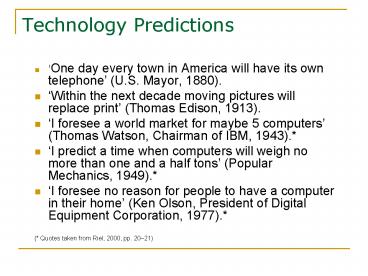 Technology Predictions