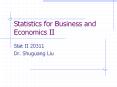 Statistics for Business and Economics II PowerPoint PPT Presentation