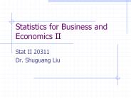 Statistics for Business and Economics II