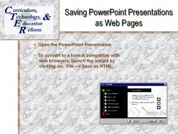 Saving PowerPoint Presentations as Web Pages