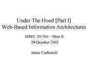 Under The Hood Part I WebBased Information Architectures