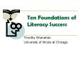 Ten Foundations of Literacy Success PowerPoint PPT Presentation