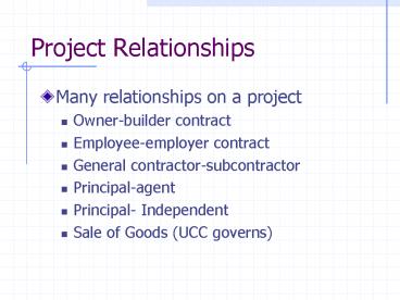 Project Relationships