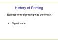 History of Printing PowerPoint PPT Presentation