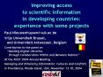 Improving access to scientific information in developing countries: experience with some projects PowerPoint PPT Presentation