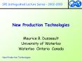 New Production Technologies PowerPoint PPT Presentation