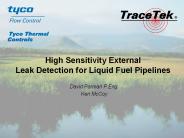 High Sensitivity External Leak Detection for Liquid Fuel Pipelines