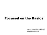 Focused on the Basics