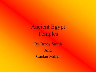 Ancient Egypt Temples