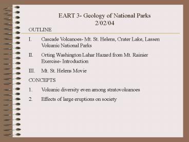 EART 3 Geology of National Parks 20204