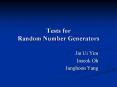 Tests for Random Number Generators PowerPoint PPT Presentation