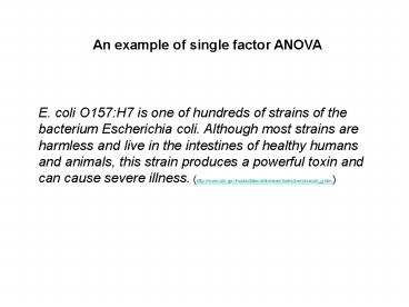 An example of single factor ANOVA