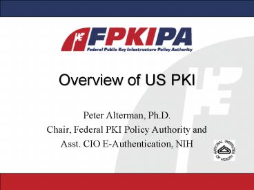 Overview of US PKI