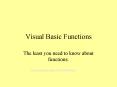 Visual Basic Functions PowerPoint PPT Presentation