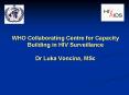 WHO Collaborating Centre for Capacity Building in HIV Surveillance Dr Luka Voncina, MSc PowerPoint PPT Presentation