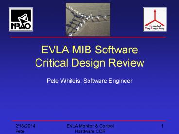 EVLA MIB Software Critical Design Review
