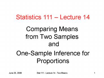 Comparing Means from Two Samples
