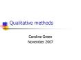Qualitative methods PowerPoint PPT Presentation