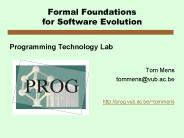 Formal Foundations for Software Evolution