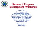 Research Program Development Workshop