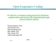 Open Evaporative Cooling