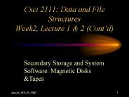 Csci 2111: Data and File Structures Week2, Lecture 1