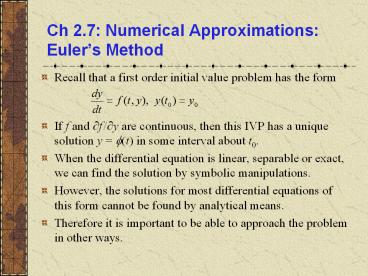 Ch%202.7:%20Numerical%20Approximations:%20Euler