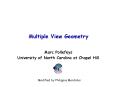 Multiple View Geometry PowerPoint PPT Presentation