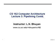 CS 162 Computer Architecture Lecture 3: Pipelining Contd'