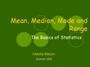 Mean, Median, Mode, and Range presentation | free to download