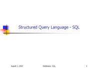 Structured Query Language - SQL