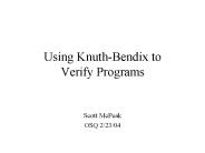 Using Knuth-Bendix to Verify Programs