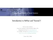 Introduction to RePast and Tutorial I