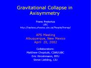 Gravitational Collapse in Axisymmetry
